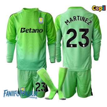 Aston Villa Emiliano Martinez #23 Portarii Echipament de Fotbal Replică 2025-26 Copii Deplasare Mâneci Lungi (+ Șorturi)